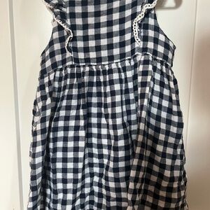 Angel Dear Navy and White Checkered Dress